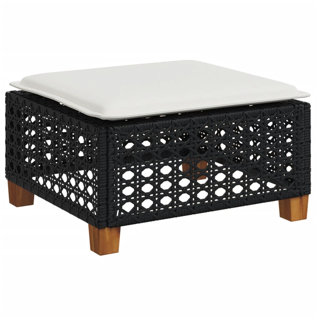 Set mobilier de grădină cu perne, 9 piese, negru, poliratan GartenMobel Dekor