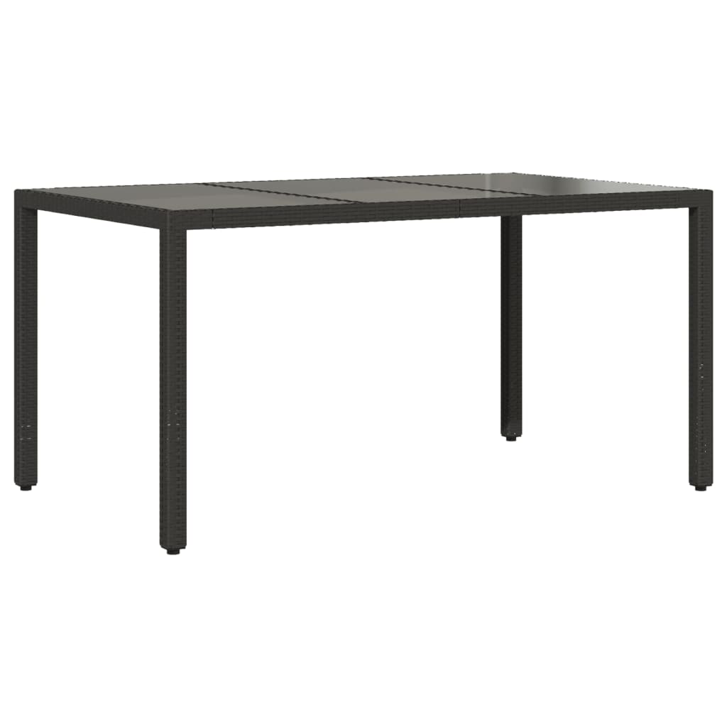 Set mobilier de grădină cu perne 5 piese negru poliratan&sticlă GartenMobel Dekor
