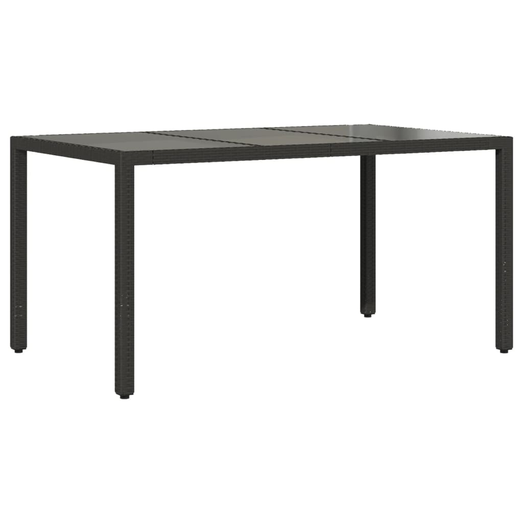 Set mobilier de grădină cu perne 5 piese negru poliratan&sticlă GartenMobel Dekor