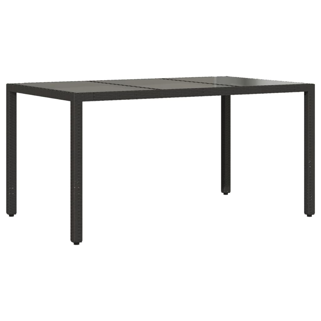 Set mobilier de grădină cu perne 7 piese negru poliratan&sticlă GartenMobel Dekor