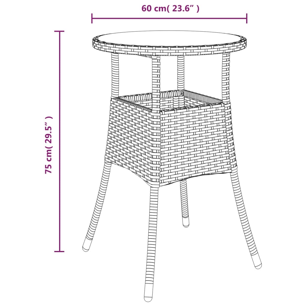 Set mobilier de grădină cu perne 3 piese bej poliratan & sticlă GartenMobel Dekor