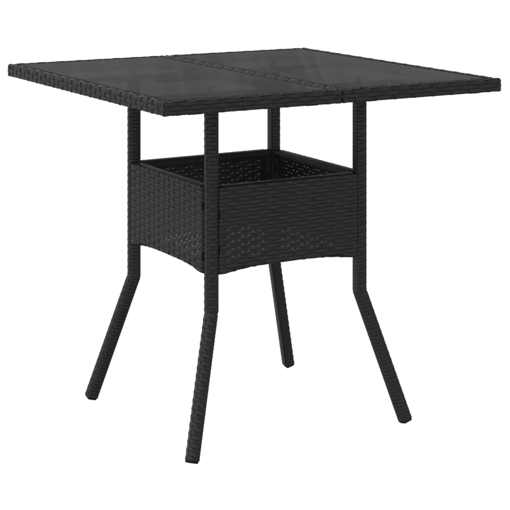 Set mobilier de grădină cu perne 5 piese negru poliratan&sticlă GartenMobel Dekor