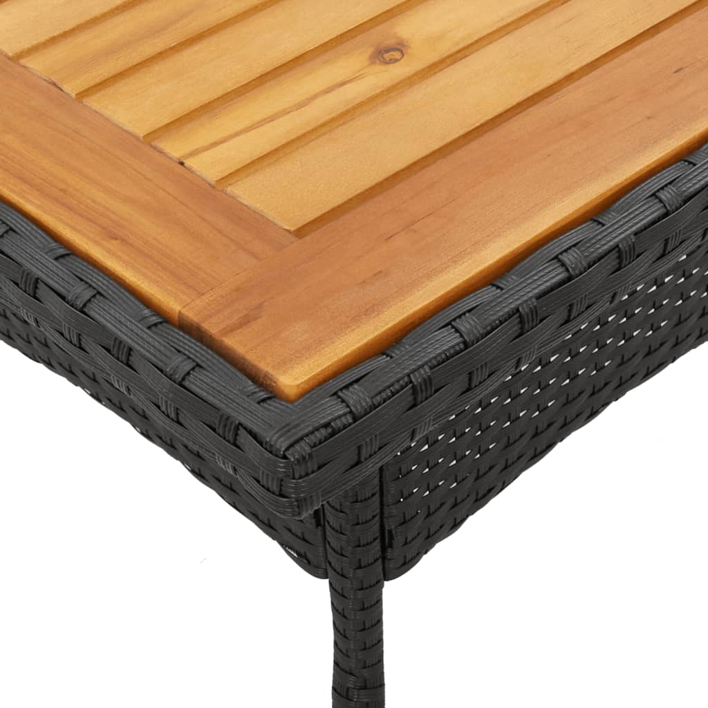Set mobilier grădină perne 3 piese negru poliratan/lemn acacia GartenMobel Dekor
