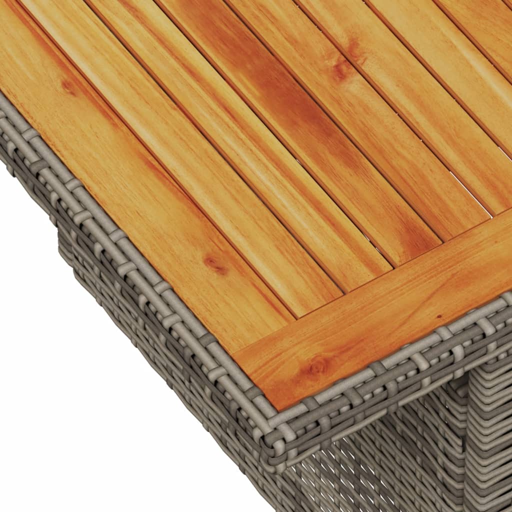 Masă de grădină, gri, 100x55x73 cm, poliratan și lemn de acacia GartenMobel Dekor