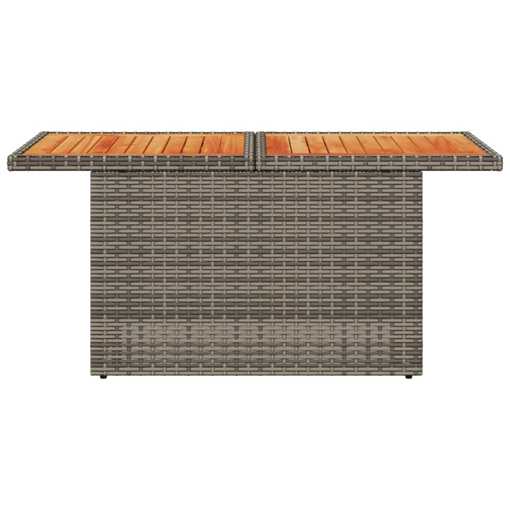 Masă de grădină, gri, 100x55x73 cm, poliratan și lemn de acacia GartenMobel Dekor