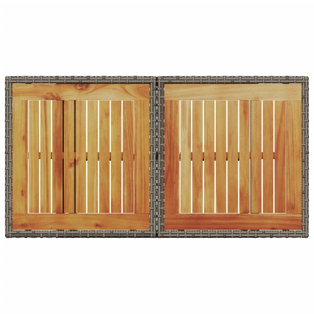 Masă de grădină, gri, 100x55x73 cm, poliratan și lemn de acacia GartenMobel Dekor