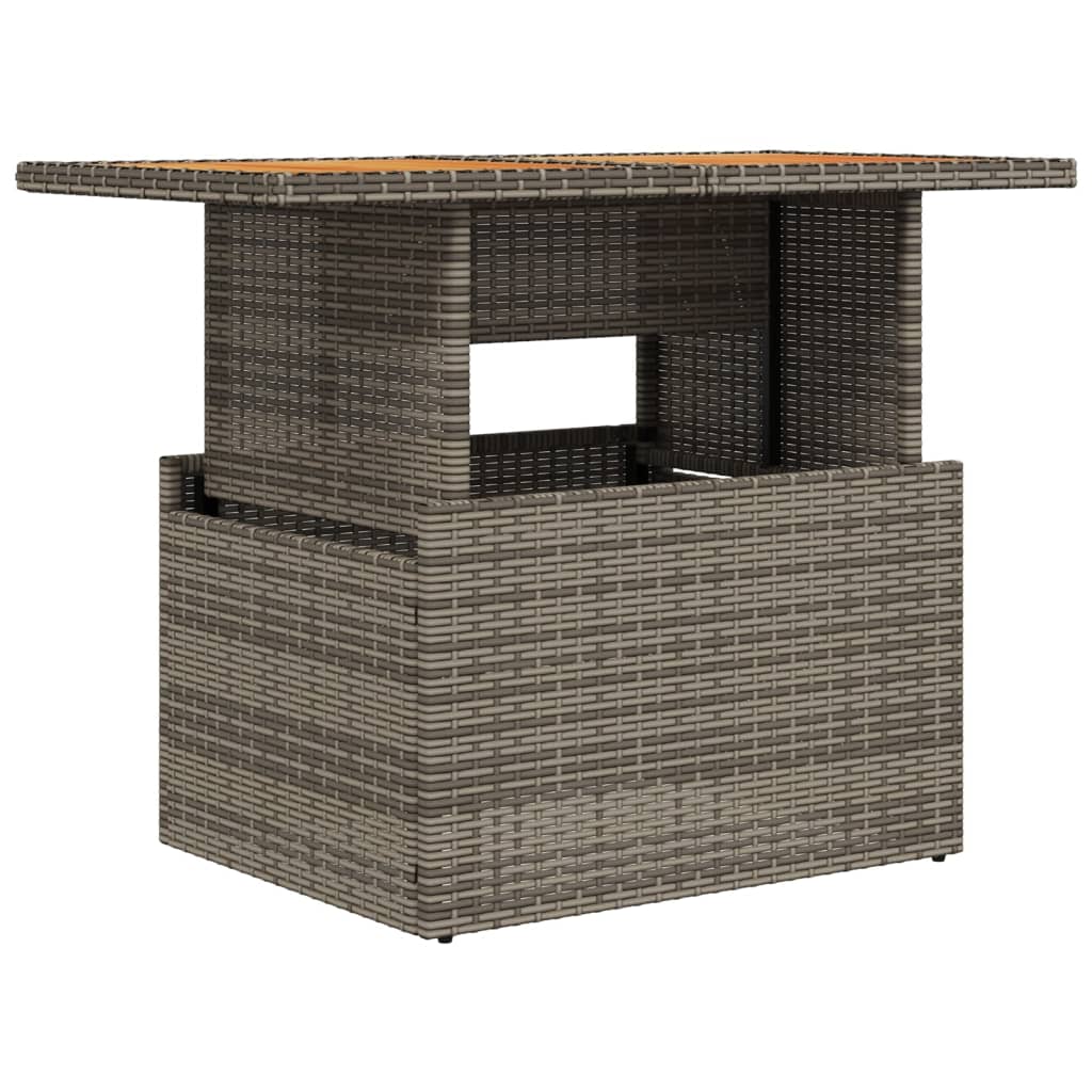 Masă de grădină, gri, 100x55x73 cm, poliratan și lemn de acacia GartenMobel Dekor