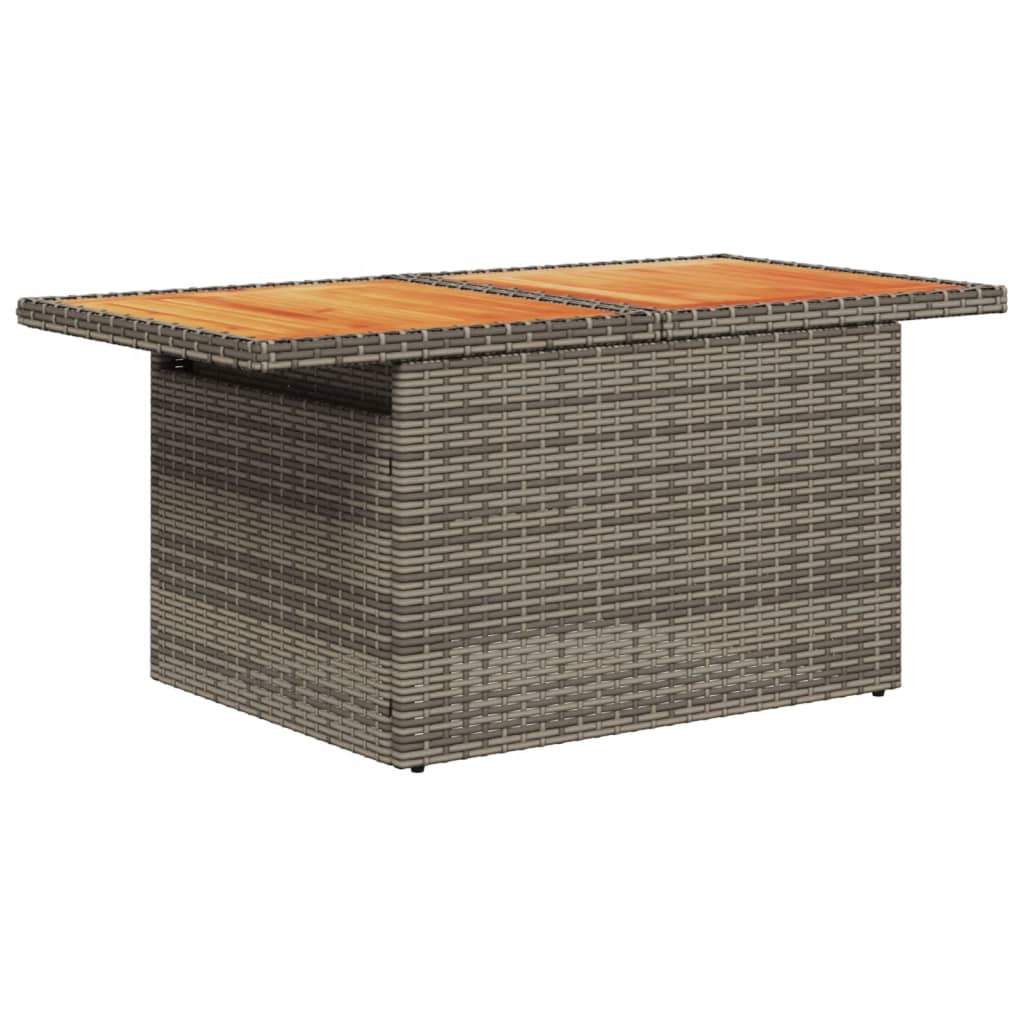 Masă de grădină, gri, 100x55x73 cm, poliratan și lemn de acacia GartenMobel Dekor