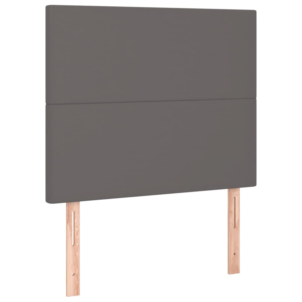 Pat box spring cu saltea, gri, 100x200 cm, piele ecologică GartenMobel Dekor