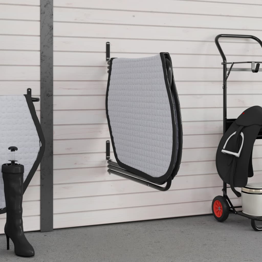 Suport pentru șa/pătură, negru, fier, 3 brațe GartenMobel Dekor