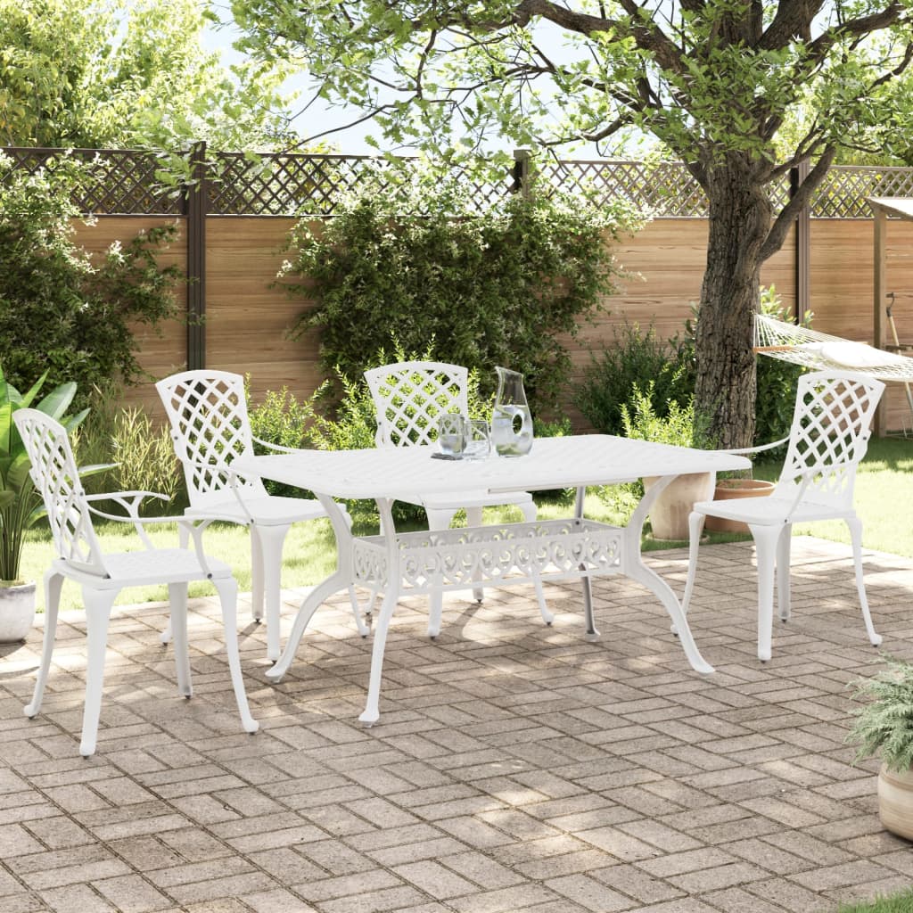 Set mobilier de grădină, 5 piese, alb, aluminiu turnat GartenMobel Dekor