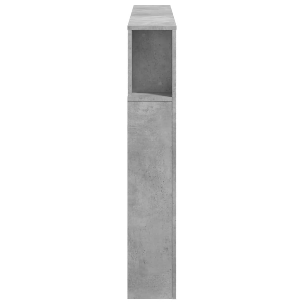 Tăblie de pat cu LED, gri beton, 140x18,5x103,5 cm, lemn GartenMobel Dekor