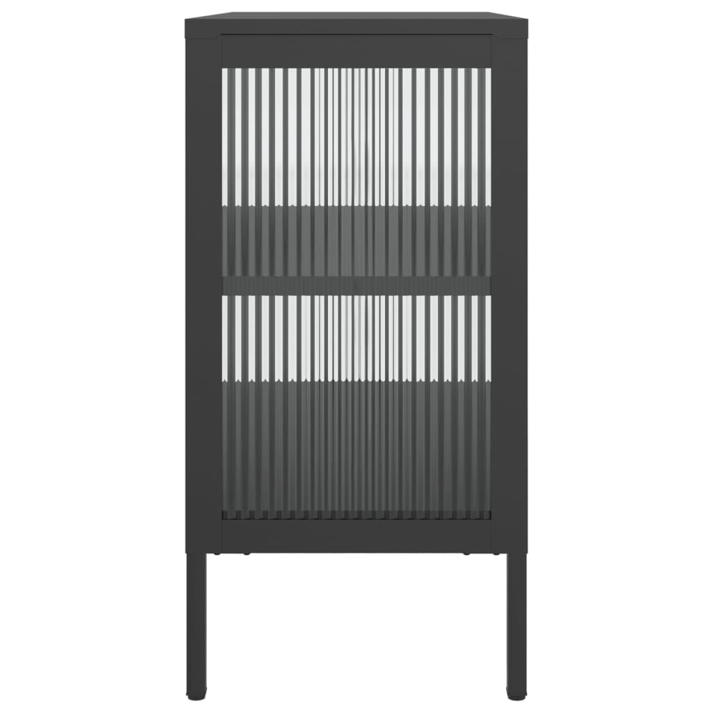 Servantă, negru, 70x35x70 cm, sticlă și oțel GartenMobel Dekor