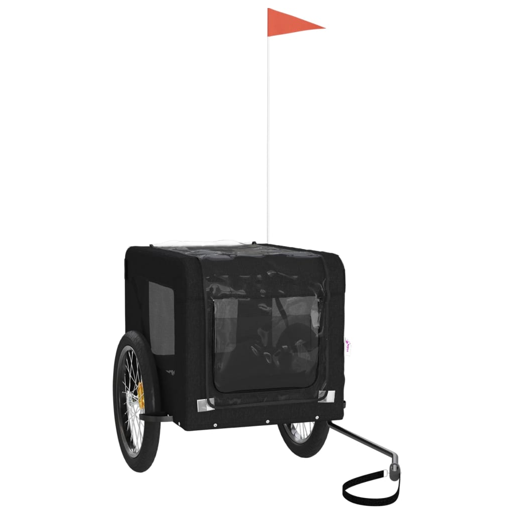 Remorcă bicicletă animale companie, negru, textil oxford/fier GartenMobel Dekor