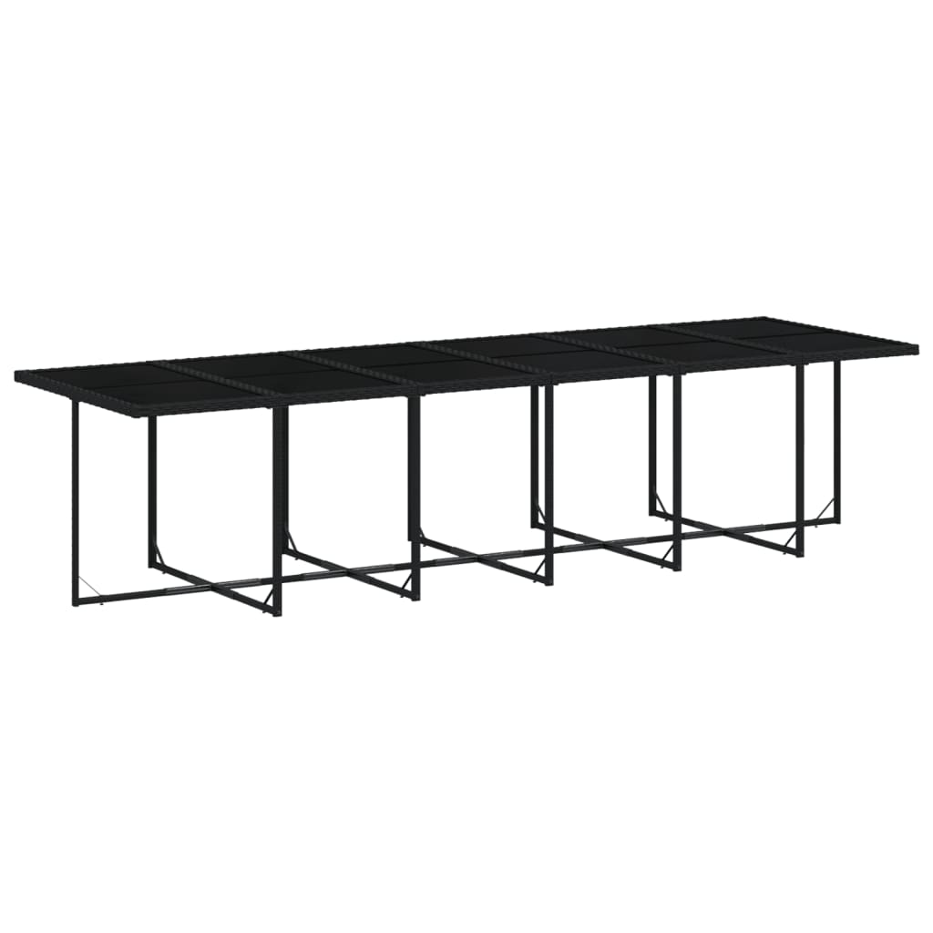 Set mobilier de grădină cu perne, 13 piese, negru, poliratan GartenMobel Dekor