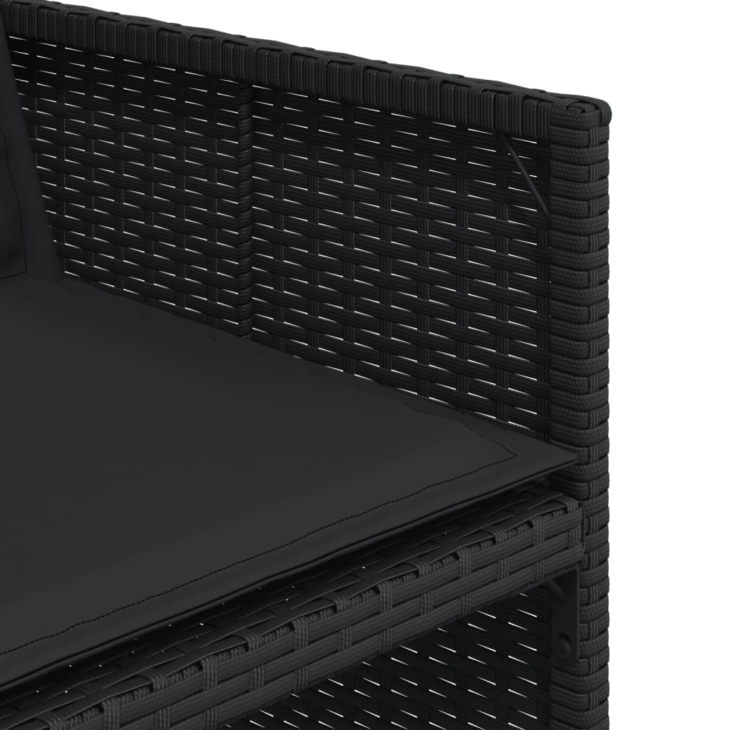 Set mobilier de grădină cu perne, 7 piese, negru, poliratan GartenMobel Dekor