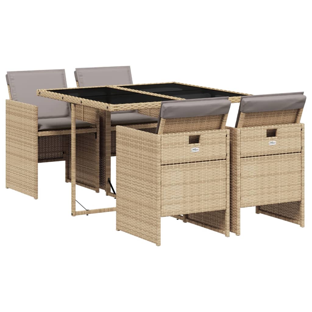 Set mobilier pentru grădină, 5 piese, cu perne, bej, poliratan GartenMobel Dekor