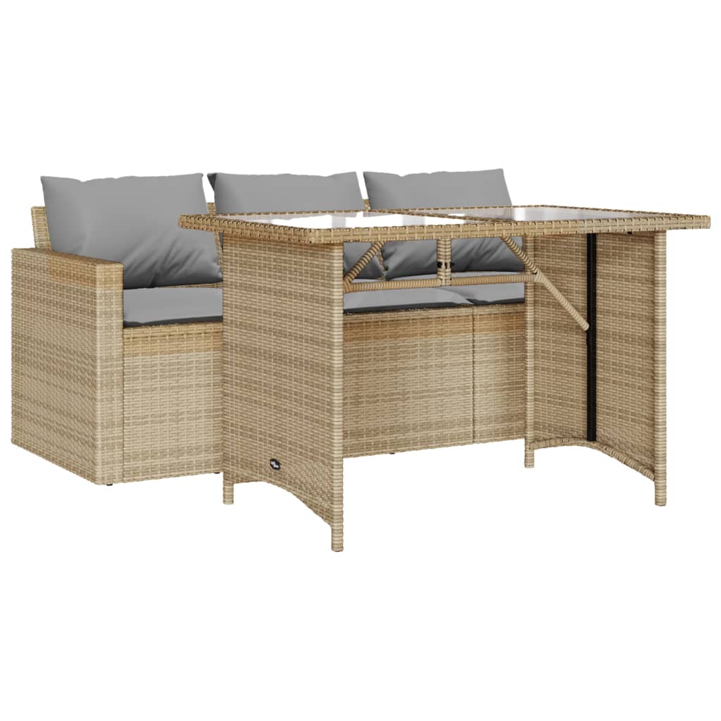 Set mobilier de grădină, 2 piese, cu perne, bej, poliratan GartenMobel Dekor