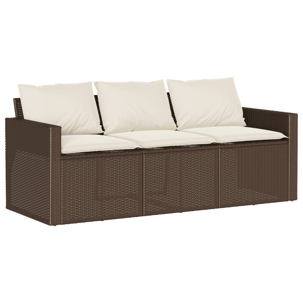 Set mobilier de grădină cu perne, 2 piese, maro, poliratan GartenMobel Dekor