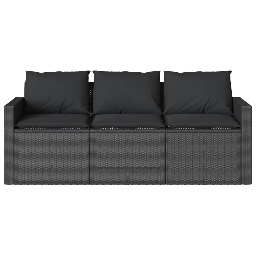 Set mobilier de grădină cu perne, 2 piese, negru, poliratan GartenMobel Dekor