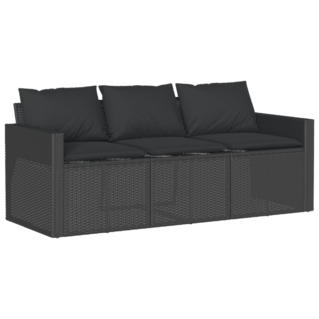 Set mobilier de grădină cu perne, 2 piese, negru, poliratan GartenMobel Dekor