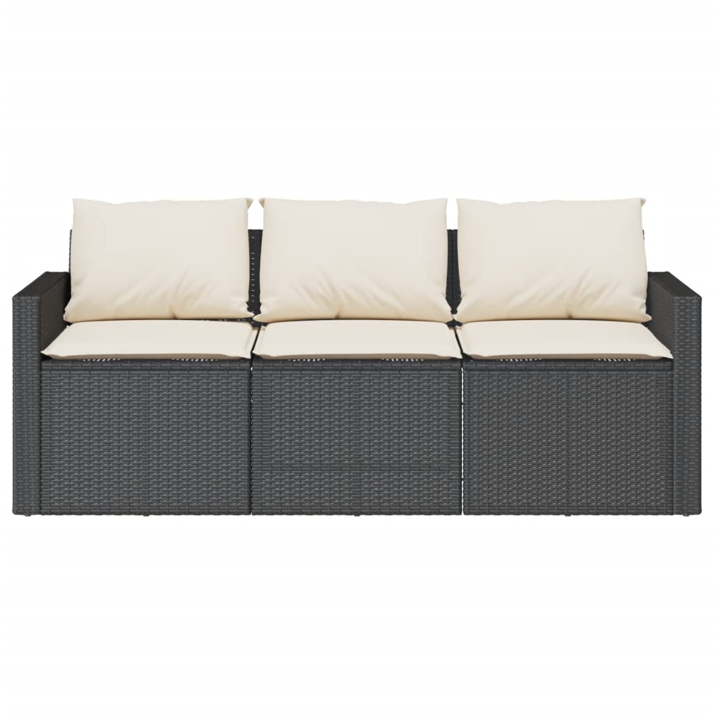 Set mobilier de grădină cu perne, 2 piese, negru, poliratan GartenMobel Dekor