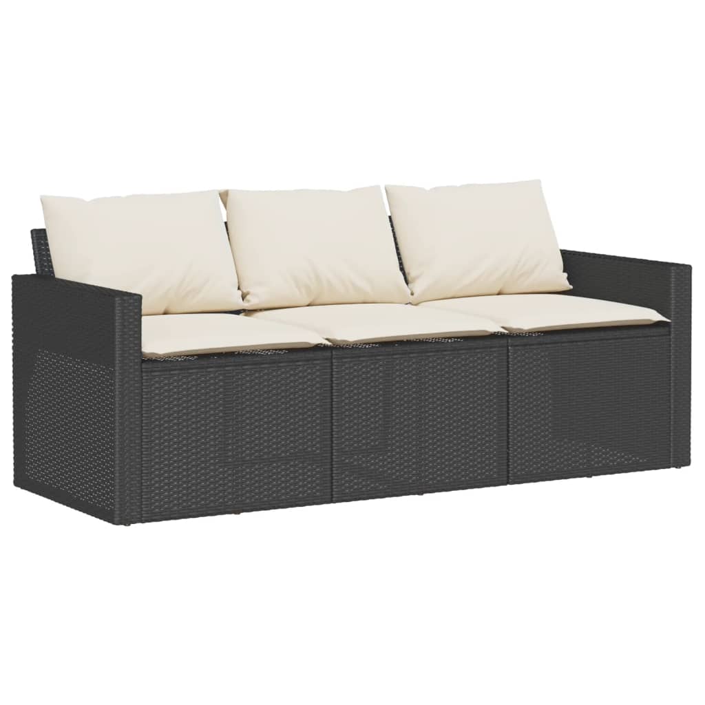 Set mobilier de grădină cu perne, 2 piese, negru, poliratan GartenMobel Dekor