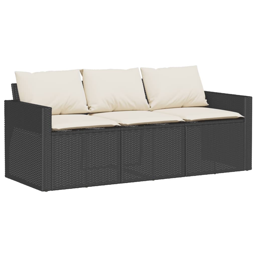 Set mobilier de grădină cu perne, 2 piese, negru, poliratan GartenMobel Dekor