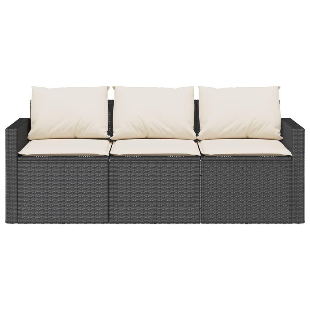 Set mobilier de grădină cu perne, 2 piese, negru, poliratan GartenMobel Dekor
