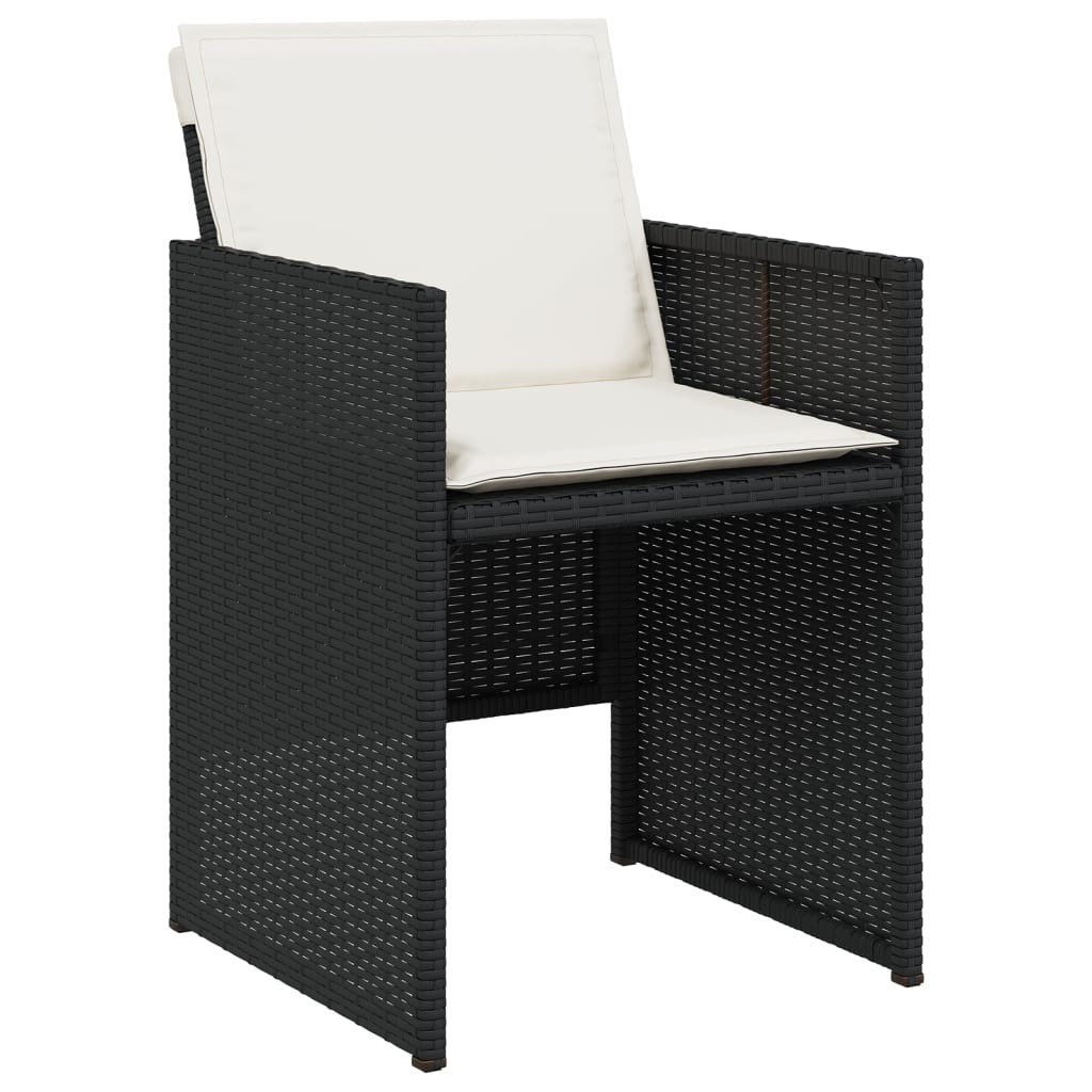 Set mobilier de grădină cu perne, 13 piese, negru, poliratan GartenMobel Dekor