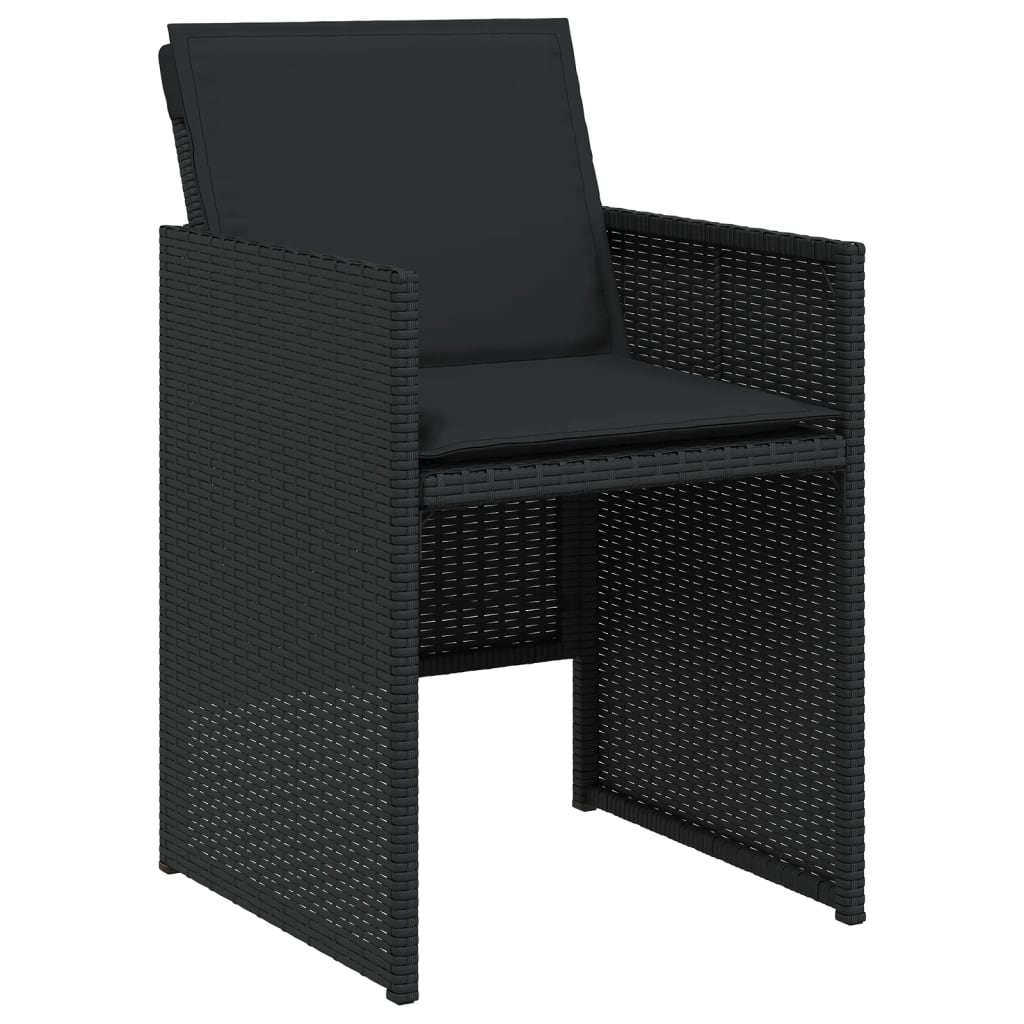 Set mobilier de grădină cu perne, 15 piese, negru, poliratan GartenMobel Dekor