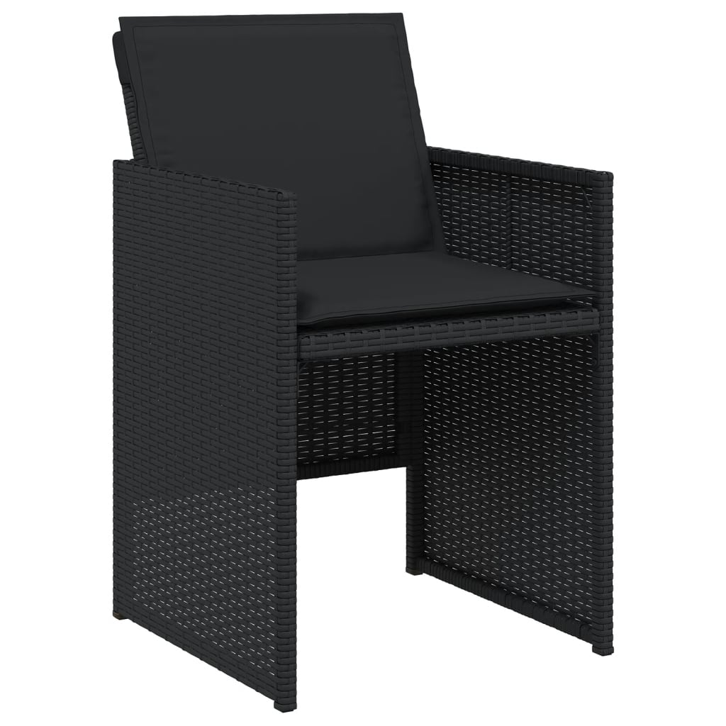 Set mobilier de grădină cu perne, 9 piese, negru, poliratan GartenMobel Dekor