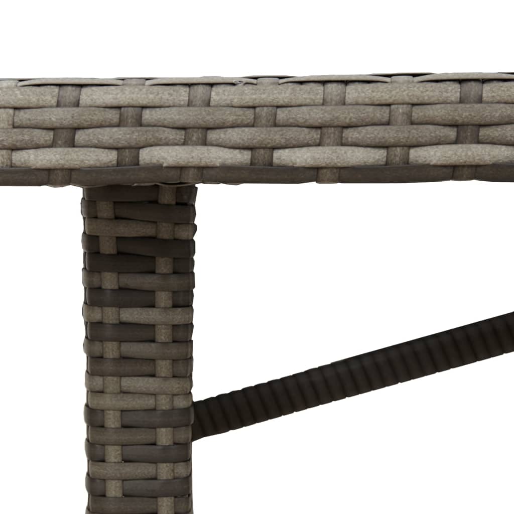 Masă de grădină cu blat din sticlă gri, 190x80x75 cm, poliratan GartenMobel Dekor
