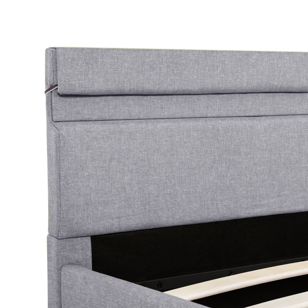 Cadru pat hidraulic cu ladă LED gri deschis 180x200 cm textil GartenMobel Dekor