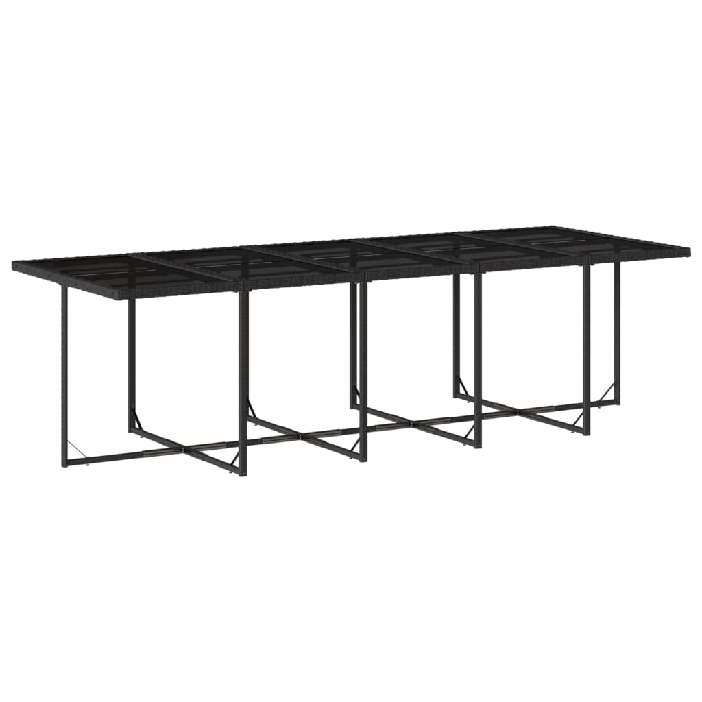 Set mobilier de exterior cu perne, 11 piese, negru, poliratan GartenMobel Dekor