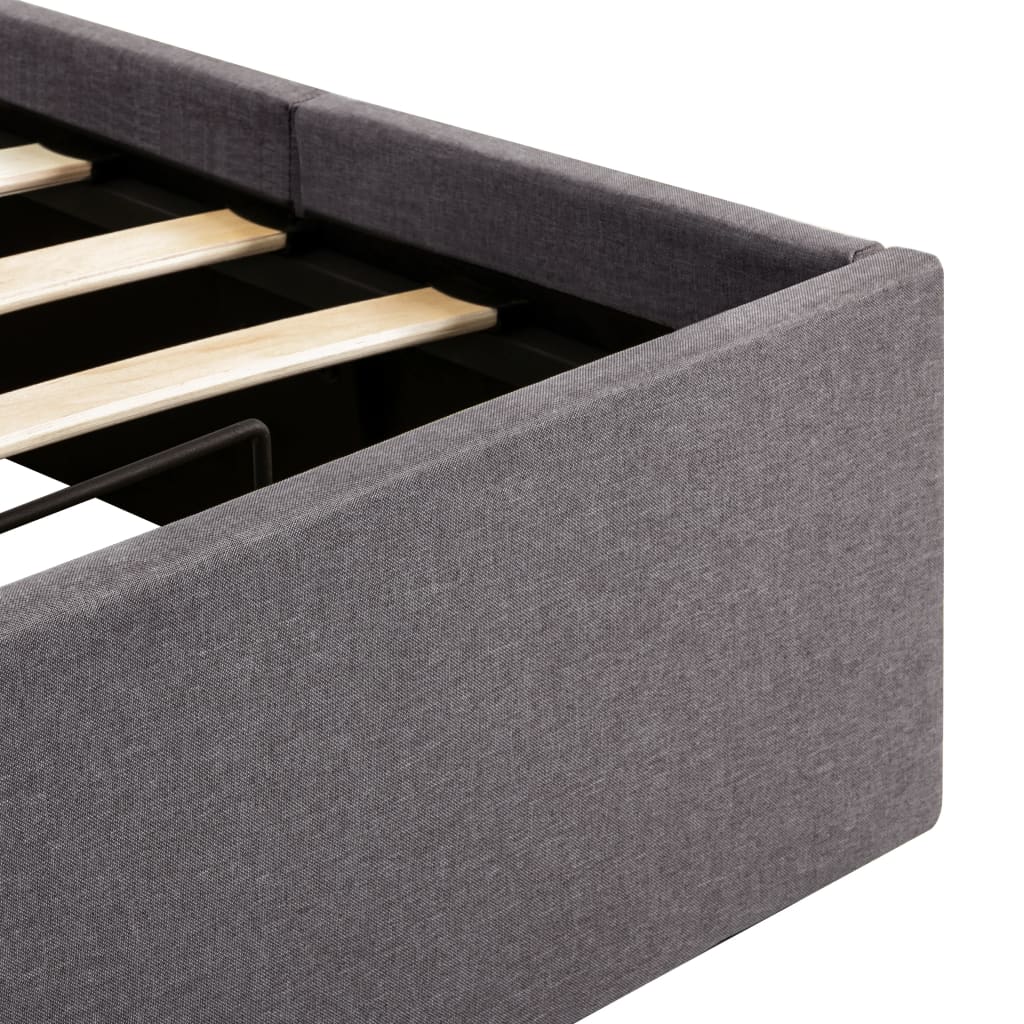 Cadru pat hidraulic cu ladă, LED, gri taupe, 100x200 cm, textil GartenMobel Dekor