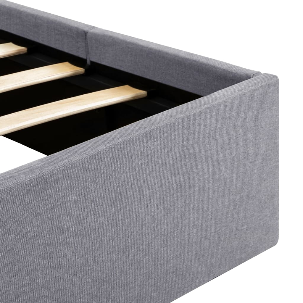 Cadru pat hidraulic cu ladă LED gri deschis 160x200 cm, textil GartenMobel Dekor