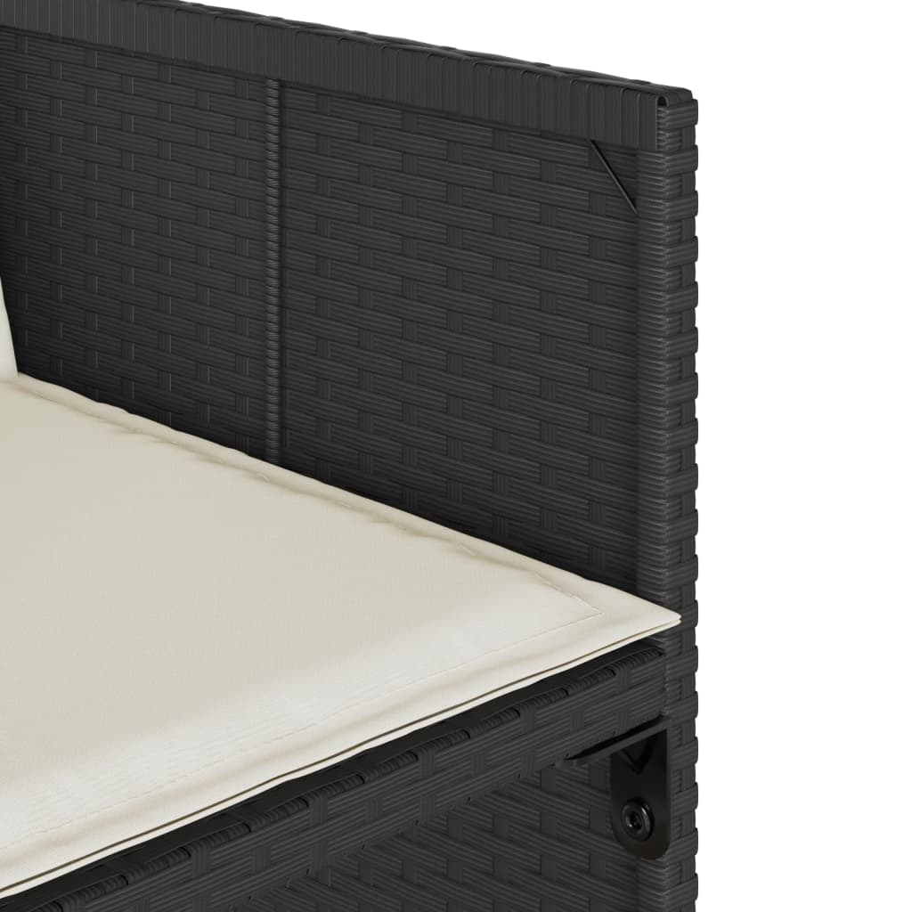 Set mobilier de grădină cu perne, 5 piese, negru, poliratan GartenMobel Dekor