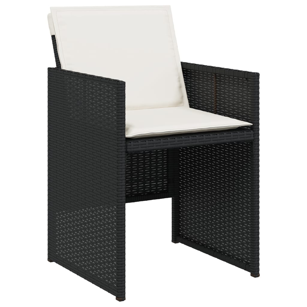 Set mobilier de grădină cu perne, 9 piese, negru, poliratan GartenMobel Dekor