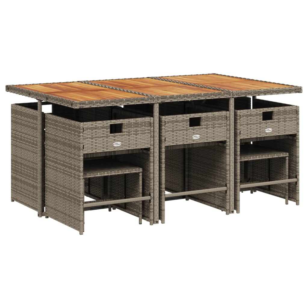 Set mobilier de grădină cu perne, 11 piese, gri, poliratan GartenMobel Dekor