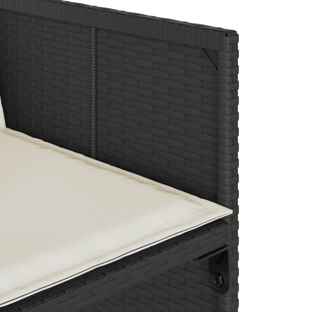 Set mobilier de grădină cu perne, 13 piese, negru, poliratan GartenMobel Dekor