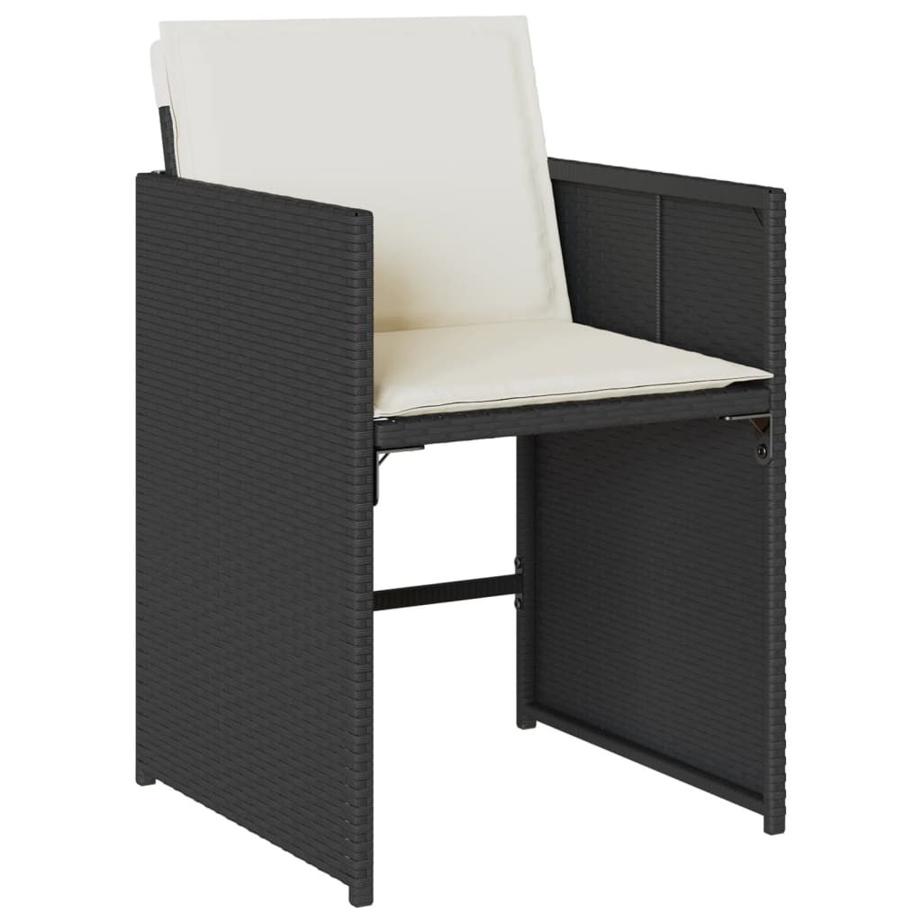 Set mobilier de grădină cu perne, 13 piese, negru, poliratan GartenMobel Dekor