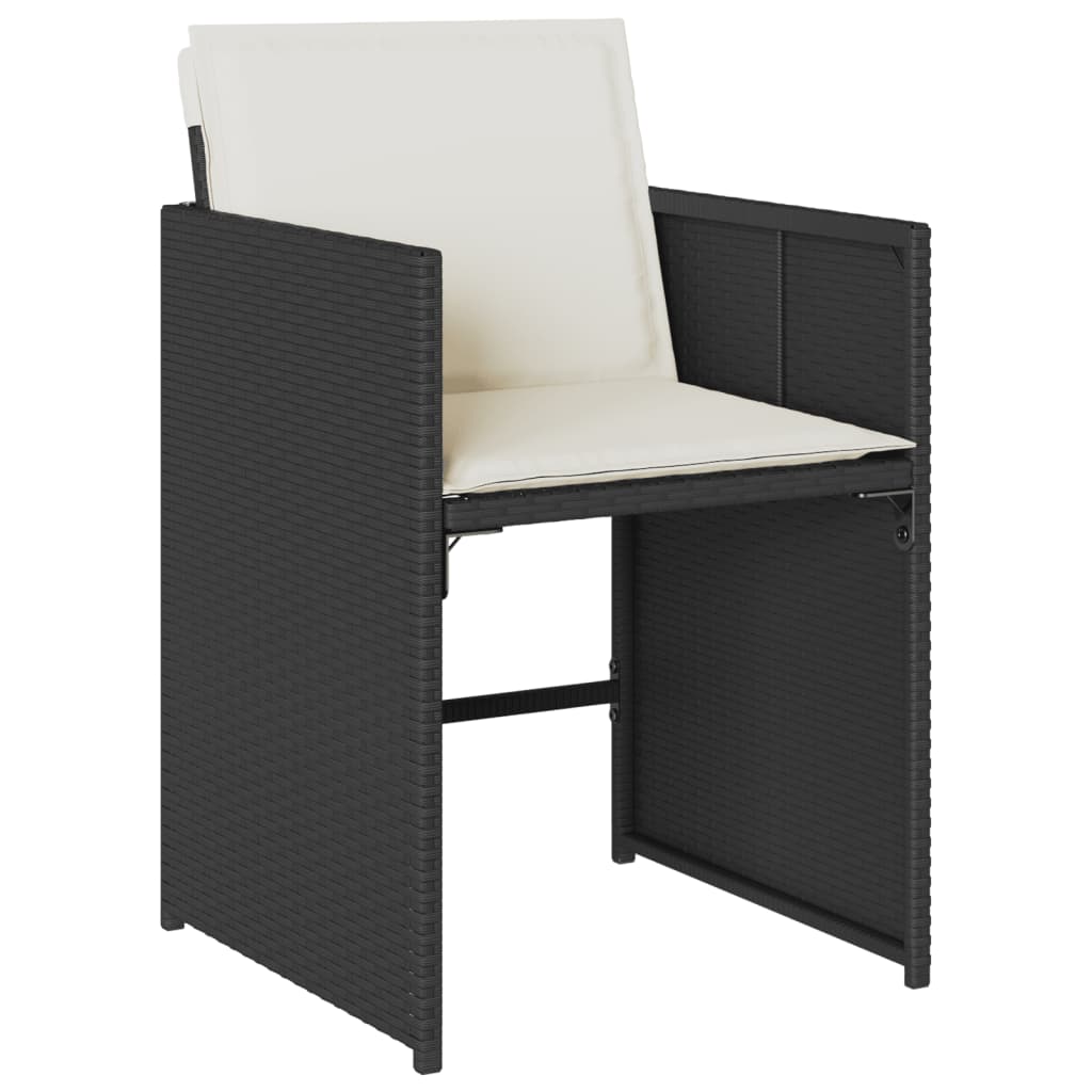 Set mobilier de grădină cu perne, 15 piese, negru, poliratan GartenMobel Dekor
