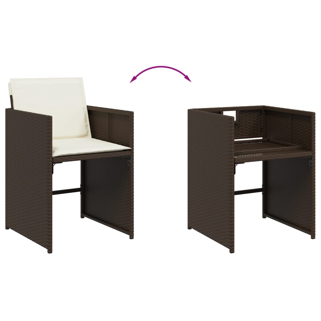 Set mobilier de grădină cu perne, 9 piese, maro, poliratan GartenMobel Dekor