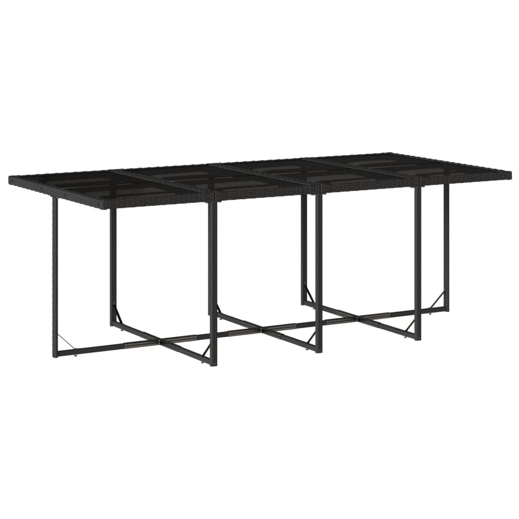 Set mobilier de grădină cu perne, 9 piese, negru, poliratan GartenMobel Dekor