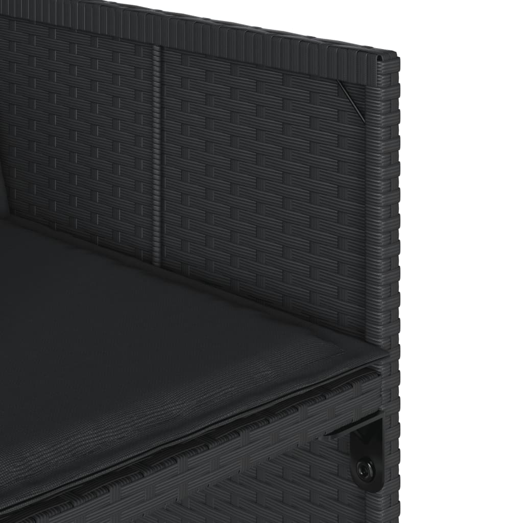 Set mobilier de grădină cu perne, 9 piese, negru, poliratan GartenMobel Dekor