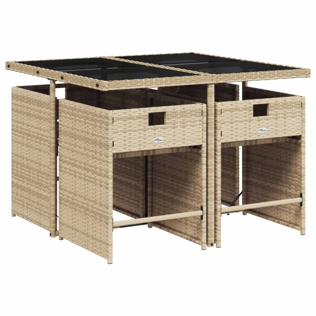 Set mobilier pentru grădină, 5 piese, cu perne, bej, poliratan GartenMobel Dekor