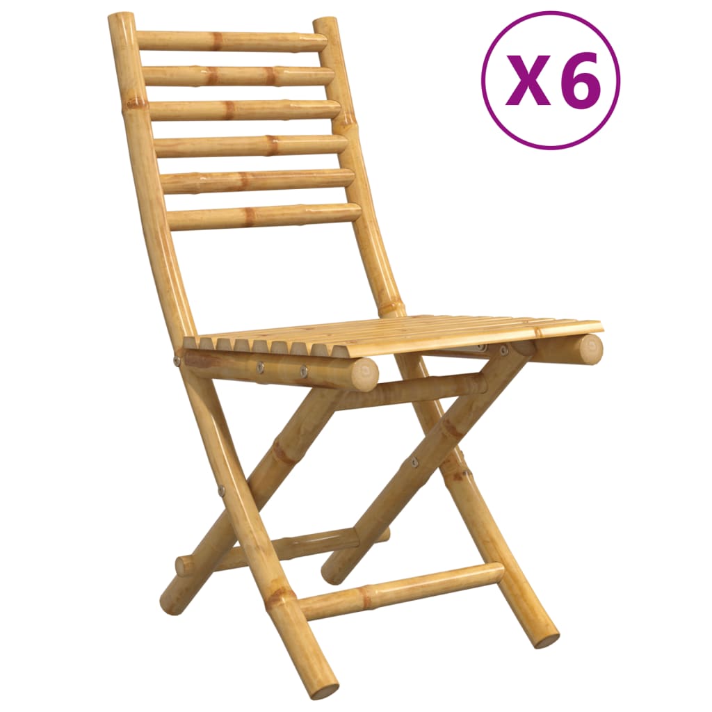 Scaune de grădină pliabile, 6 buc., 43x54x88 cm, bambus GartenMobel Dekor