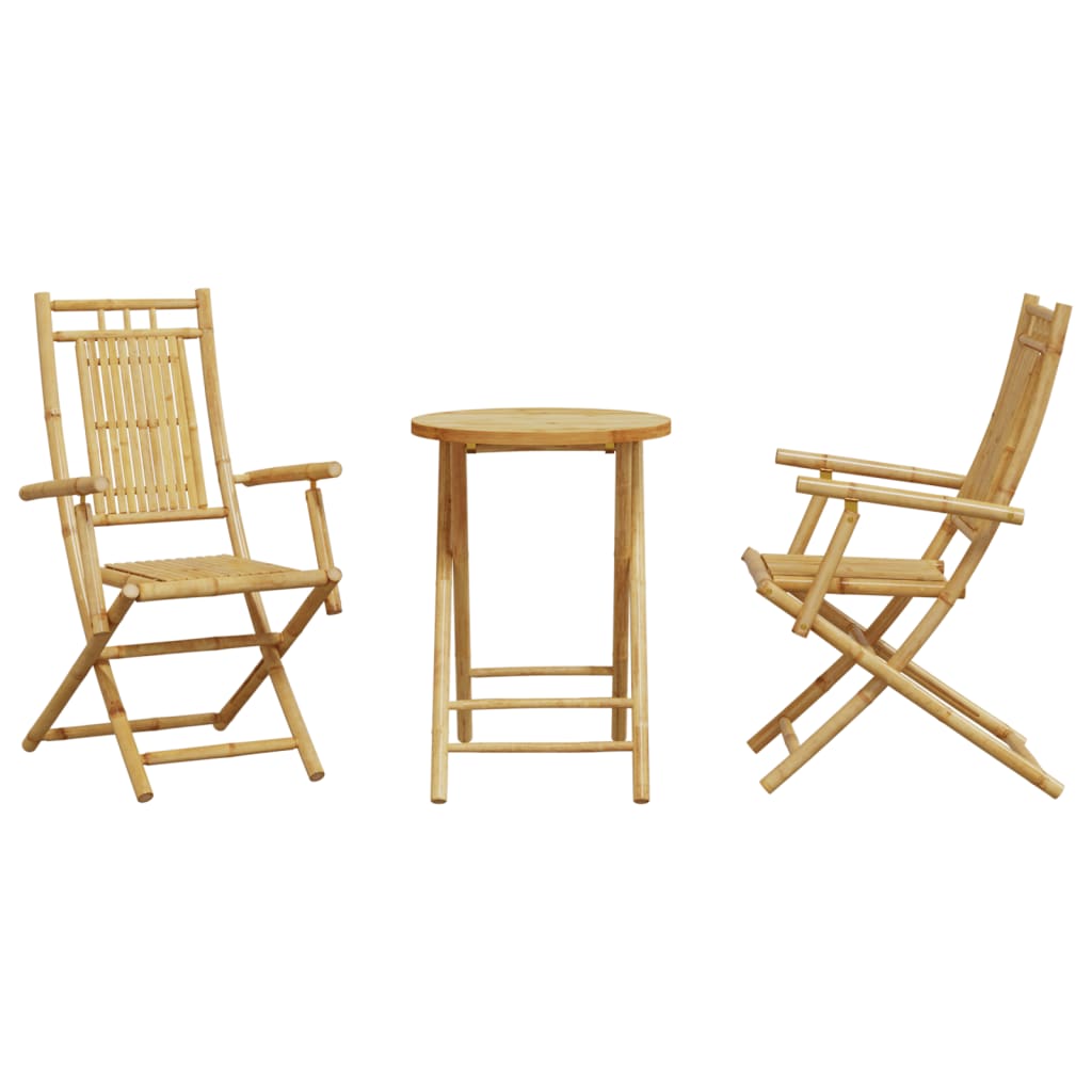 Set mobilier bistro, 3 piese, bambus GartenMobel Dekor