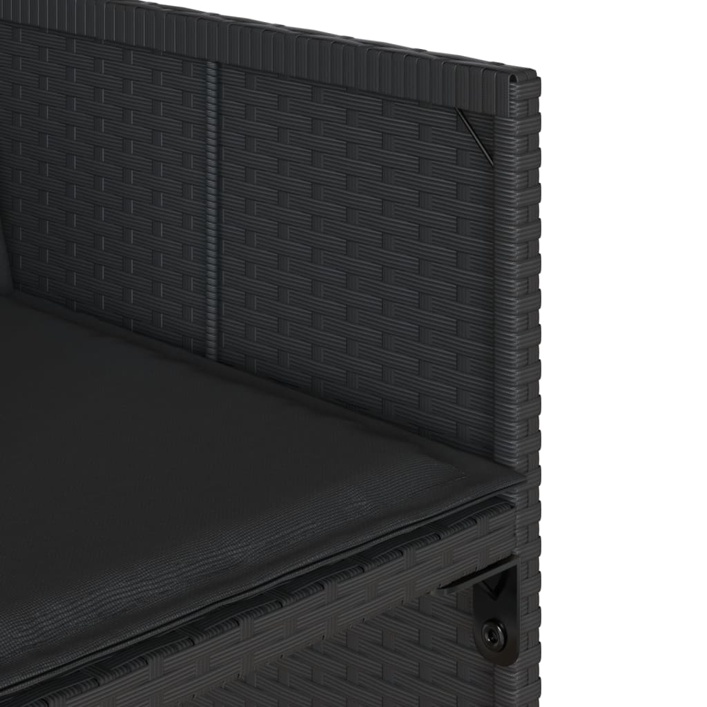 Set mobilier de grădină cu perne, 17 piese, negru, poliratan GartenMobel Dekor